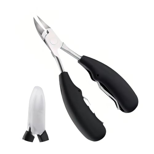 【2025新登場】ポクミル 爪切り ニッパー 巻き爪用爪切り 手足両用 つめきり 鋭い切れ味 ステンレス刃 ニッパー 整えやすい 精密 男女兼用 落下防止のための外部スプリング 高齢者 人気 ギフト (ブラック)