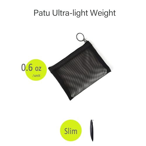 Image of Patu Zipper Mesh Bags, Size M / A6, 5 Pieces, Beauty Makeup Cosmetic Accessories Organizer, Travel Toiletry Kit Set Storage Pouch, Black