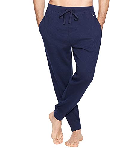 Polo Ralph Lauren Midweight Waffle Solid Jogger Pants Cruise Navy/White Pony Print LG