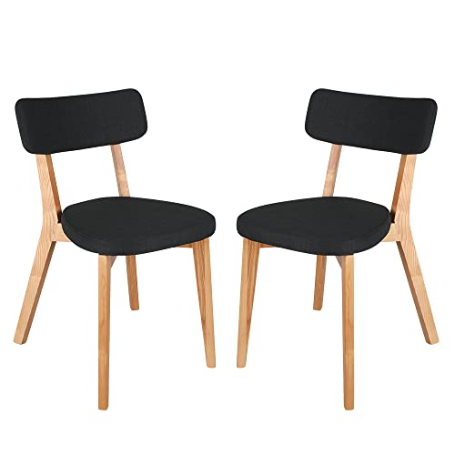 Fishat Heavy Duty Garment Rack & Ash Solid Wood Dining Chair Set Of 2 (Black) #TOP4