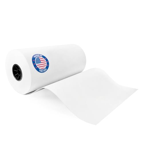 White Kraft Paper Roll 18" x 8640" (720 feet) - Quality USA-Made Large Paper Roll 50lb Thickness for Packing, Moving, Shipping & Crafts/Art - 100% Recyclable Natural Wrapping Material by IDL Packaging by IDL Packaging - Used condition - US$52.98