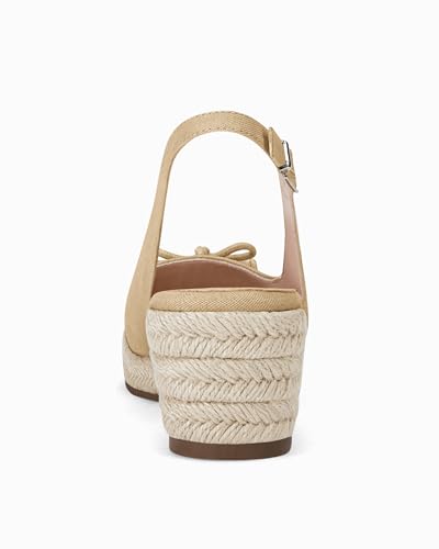 Image of Womens Closed Toe Espadrilles Wedges Shoes Platform Slingback Mid Low Heel Canvas Bow Dress Sandals