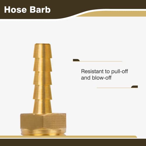 Juwo Brass Hose Barb Fitting, 1/4 Inch Barb X 1/4 Inch Npt Male Pipe Adapter Connector, Ideal For Air thumb #2