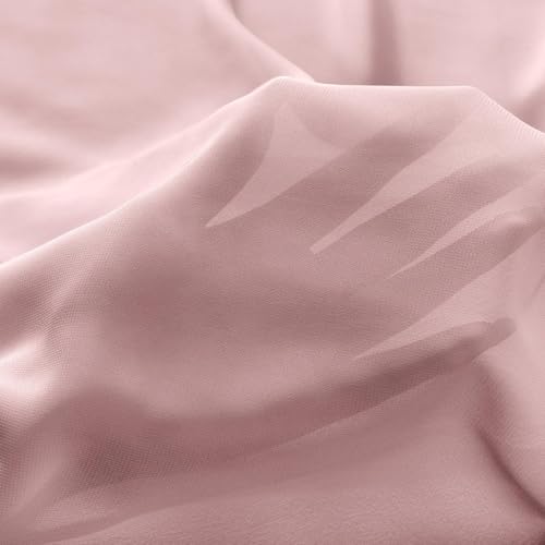 Image of MLMC Dusty Rose Chiffon Fabric by The Yard Pre-Cut Sheer Chiffon Arch Fabric 3 Yards Airy Continuous Draping Panels 60 inch Wide for Wedding Backdrop Craft Ceiling Decor