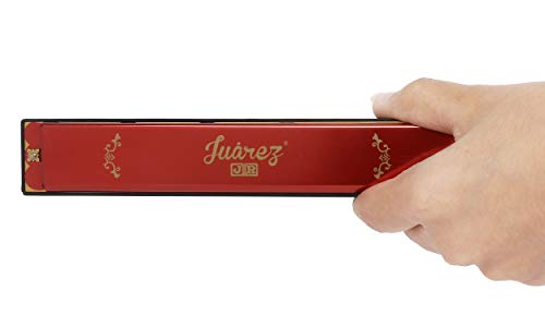 Image of JUAREZ Junior JJ24HR 24 Holes Harmonica Key of C Scale | Mouth Organ | Cover - Aluminium | Comb - Abs | Reed - Brass Red