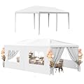 White Party Tent 10x20 Outdoor Canopy Tents for Parties Heavy Duty Patio Gazebo Shelter with 6 Removable Sidewalls Wedding BBQ Events Tent for Birthday Graduation Backyard Garden