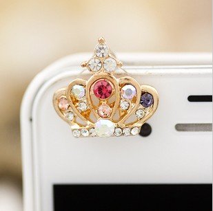 Bling Crystal Imperial Crown Anti Dust Plug for Iphone 5 5g (Front) Special Designed for Iphone 4 4S 5 Samsung HTC