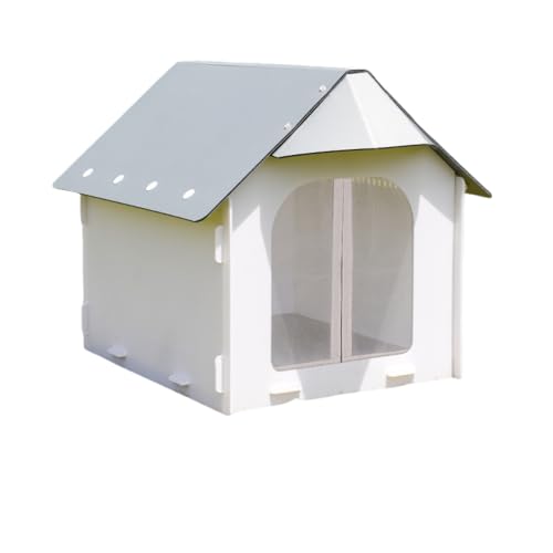 Pisipe 外猫ハウス 屋外 防水 環境に優しい 無毒無臭 HDPE防水素材 猫小屋 取り外し可能なデザイン 猫ハウス 日差しと雨を防ぐ 掃除が簡単 屋外用 犬用ハウス プラスチック 耐候性 小型犬 中型犬 防雨 ペットシェルター 簡易組立 通気性 (ド