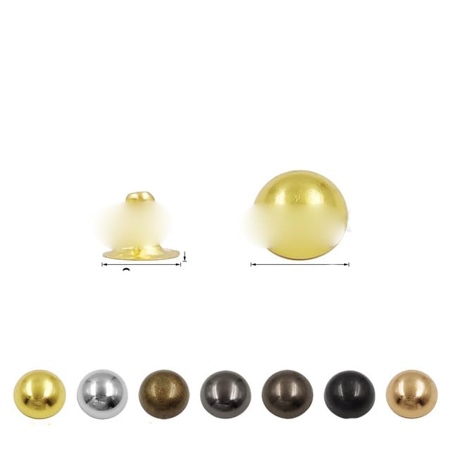 NUOBESTY 100 Pezzi Rivetti A Cupola Rotondi In Metallo Dorato - Foto 6