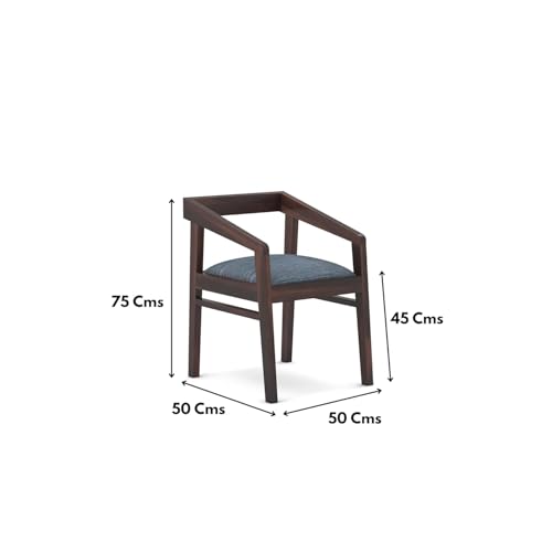 Image of SUNCOM Solid Sheesham Wood Arm Chair Set of 1 for Living Room| Wooden Dining Chair | Home Dining Room Furniture (Walnut Finish, 1 Chairs)