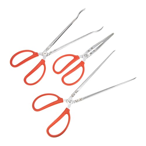 SOIMISS Lot de 3 Pinces à Homard en Acier Inoxydable 28 CM Tête Droite 38 CM Tête Droite Anti-Dérapantes Poignée Plastique pour Attraper Crabes Anguilles Loches Cuisine