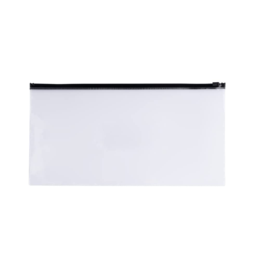 Pack of 12 DL Clear Zippy Bags with Black Zip