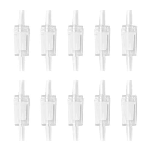 Oxygen Pump Air Pipe 1-Way Check Valve Set, 10 Pack Plastic Non-Return Stop Valves to Prevent Back-Siphoning for Aquarium and Fish Tank Air Pumps, Compatible with 4 mm Air Line Tubing, Red Black White