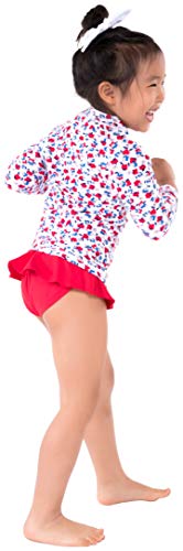 Image of ToBeInStyle Girls' 3 /4 Sleeve Graphic Print Mock Neck Rashguard Top