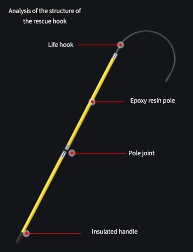 High Voltage Emergency Hook for Electricians - 200cm (78in) Safety Equipment for Utility Work, Durable and Reliable Electric Utility Tool