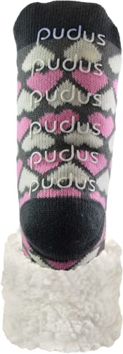 Pudus Classic Slipper Socks Heart Valentines Pink,Pink,One Size2