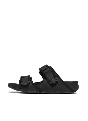 FitFlop Gogh Moc Adjustable Water-Resistant Slides mens, Black, 44 EU