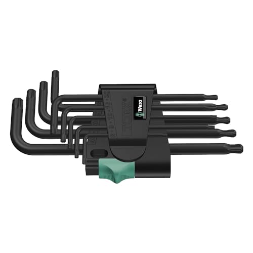 Wera, 967 PKL/9 Assortimento di chiavi a L per viti TORX, BlackLaser, 9 pezzi