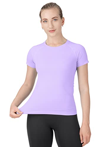 Image of MathCat Seamless Workout Tops for Women Short Sleeve Yoga Running Shirts,Breathable Athletic Compression Shirt Women XS-XL