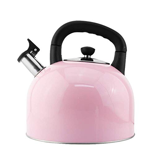 Herdkessel, verdickter Herdkessel 304 Edelstahl Große Kapazität Flacher Boden Whisker Induktionsherd Gas Universal (Farbe: Pink, Größe: 5L)
