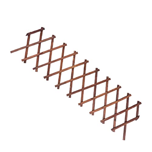 OUNONA ?化防腐木伸縮式ガーデントレリス クライミングプラント用天然木製フェンス 圧力耐性高く安定性良好 横縦両用拡張可能サポート