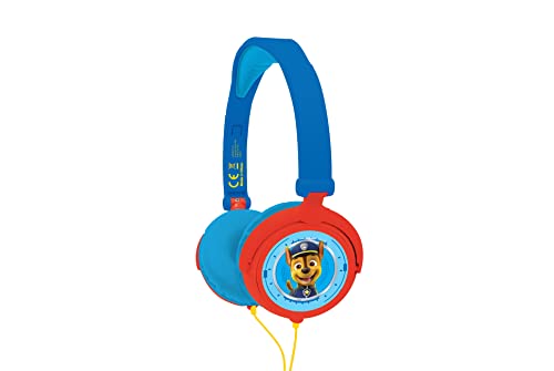 Lexibook La Pat Patrouille Chase Marshall Casque Audio stéréo, Puissance sonore limitée, Pliable et Ajustable, Bleu/Rouge, HP015PA
