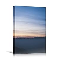 Canvas Wall Art Landscape Sunset Bedroom Contemporary Dramatic Landscape Mountain Multicolor Photography - 12x18 inches