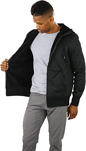 Image of ToBeInStyle Men's Polar Fleece Long Sleeve Zip Up Kangaroo Pocket Cold Weather Hoodie Jacket