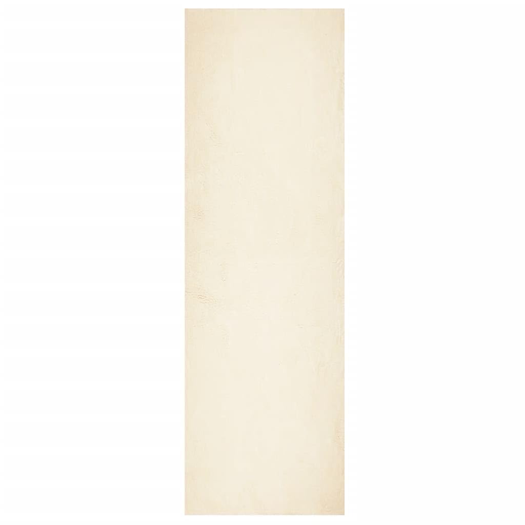 Tapis de passage couloir 80x250 cm crème à poils courts HUARTE