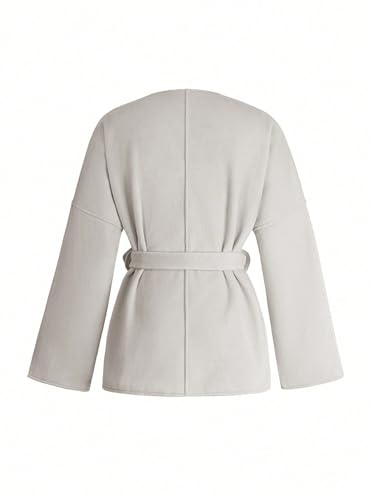 Chic Apricot Womens Casual Coat: Your New Favorite Fall & Winter Jacket in Loose Fit, Size Large - Image 4