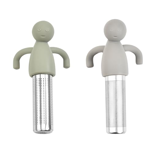 Wekuw 2 Pièces Infuseur à Thé, Passoire à Thé, Infuseur de Thé Silicone Acier Inoxydable, Boule à Thé, Filtre à Thé Suspendu, Pour Feuilles de Thé...