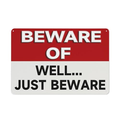 FOSHIN ���^���T�C�� Beware Of Well...Just Beware Aluminum Sign ����&���O�g�p ���S�x���T�C�� 30.5 cmX8"�AMatel9