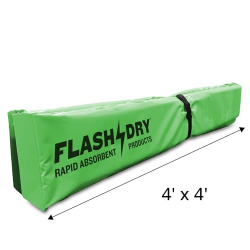 Image of FLASHDRY Portable Spill Containment Berm, Folding Duck Pond 4' x 4', Reusable Oil, Fuel & Chemical Spill Containment Tray, UV-Resistant PVC, Heavy-Duty, Quick & Easy Setup, Garage & Industrial Use