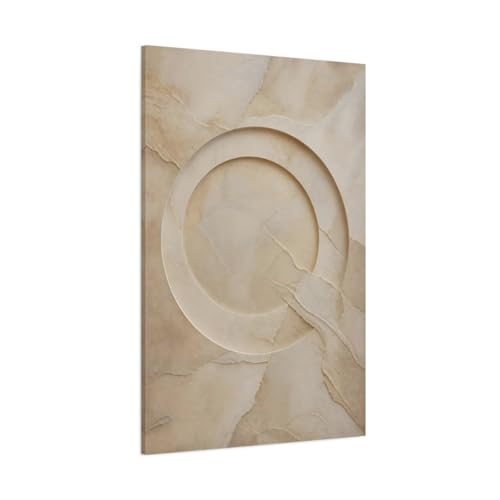 Toile abstraite beige 80x120 cm pour habiller un grand mur vide