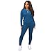 Nimsruc Two Piece Outfits For Women Lounge Casual Jogging Suit Sweatsuits Sets Matching Athletic Clothing Fashion Tracksuit Blue M