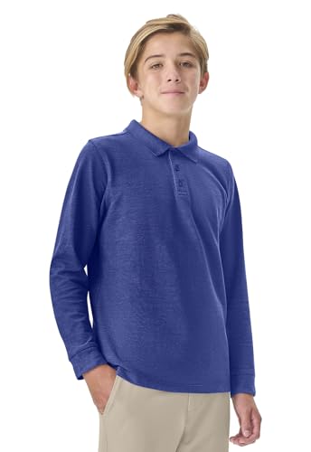 Image of Classroom School Uniforms Big Kid Long Sleeve Pique Polo CR835Y