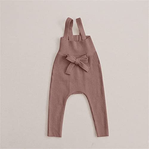 Baby Ribbed Knit Overall Newborn Boy Girl Knitted Romper Outfits Neutral Infant Clothes Button Solid Bodysuit2