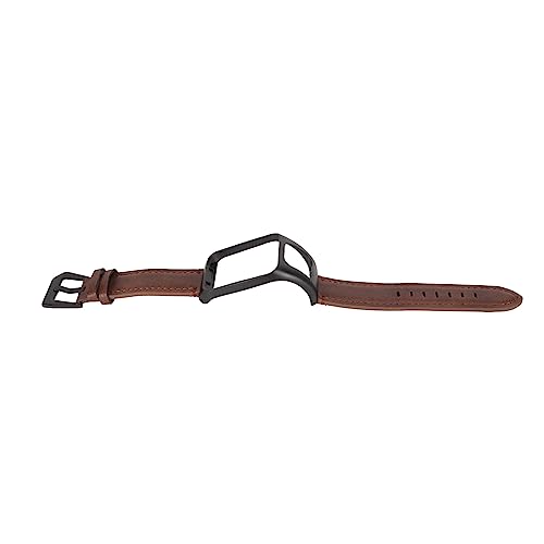Correa de reloj de cuero de liberación rápida, correa vintage ajustable de repuesto con estuche protector para TOMTOM Runner 3 y Adventurer, diseño retro cómodo para hombres y (Marrón)