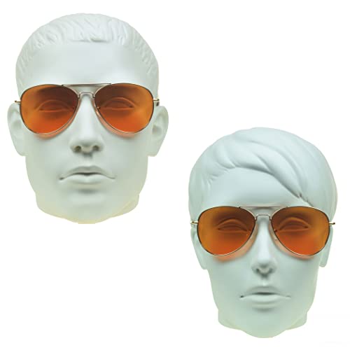 proSPORT Classic Retro Aviator Blue Blocking Sunglasses Amber for Men and Women3