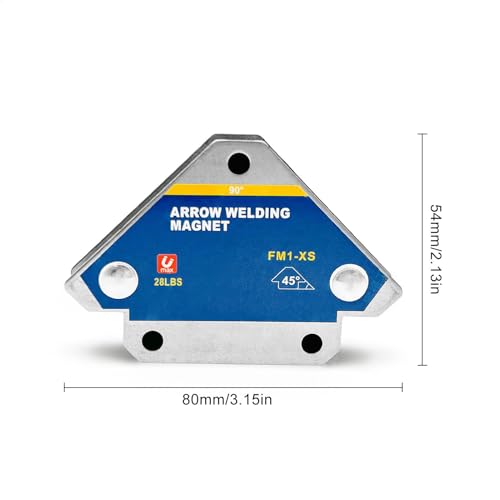 Aimant de soudage 45° 90° 135° de dimensions 8x5.4x1.2cm pour travaux de tuyauterie - 2