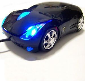 BlueMart Ferrari Car Shaped Wired Optical USB Mouse for Laptop Destop PC Plus BlueMart Cable Tie (Black)