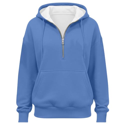 HswsEJ Womens Half Zip Pullover Fleece Quarter Zip Oversized Hoodie - image 4