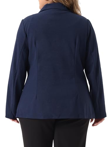 Agnes Orinda Plus Size Women Blazers Lapel Collar Elegant Double Breasted Casual Work Blazers4
