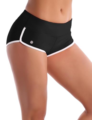 BUBBLELIME Women Sexy Booty Yoga Gym Shorts Black XXL