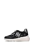  Hispanitas: Sportlicher Cuzco mit Volumen-Sohle aus Nappaleder und kombiniert mit Mesh-Gewebe mit der Marke., Schwarz - Schwarz - Größe: 39 EU