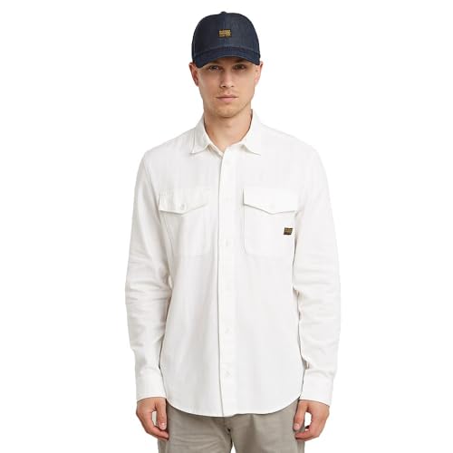 G-Star Marine Slim Long Sleeve Shirt, Camisetas Para Hombre, Beige Milk Gd D24963-D454-C073 , L G-Star Marine Slim Long Sleeve Shirt, Camisetas Para Hombre, Beige Milk Gd D24963-D454-C073 , L