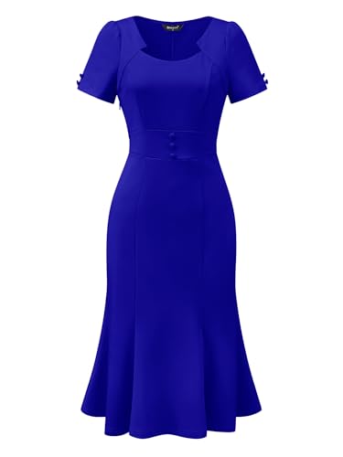 Image of Allegra K Vintage 50s Dress for Women's Retro Cocktail Work Mermaid Midi Dress