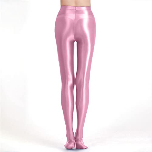 Image of cloudmall Women Sexy Semi Opaque Pantyhose Running Tights Yoga Leggings Oil Shiny Stocking