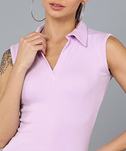 Image of Rock Paper Scissors Womens Collared Neck Crop Tank Top Stylish Tops