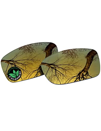 Image of Raydi Polycarbonate Replacement Lenses for Arnette Slickster AN4185 Rectangular Sunglasses - Flare Gold Mirror - Polarized